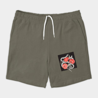 Demeter Symbols. Snake, Red Poppies and Cereals Shorts