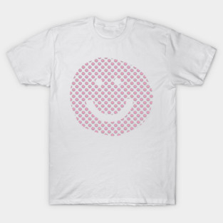 Smiley Face Pattern Prism Pink T-Shirt
