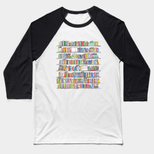Rainbow Bookcase Baseball T-Shirt