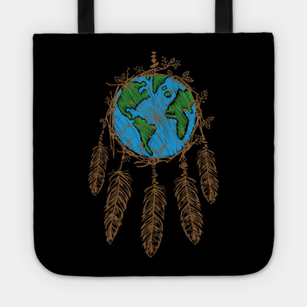 Earth Dream Catcher Shield T-Shirt Gift for Earth Day Tote by creative