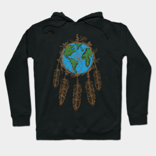 Earth Dream Catcher Shield T-Shirt Gift for Earth Day Hoodie