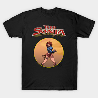 Red Sonja warrior girl T-Shirt