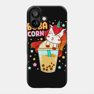 Boba Tea Bubble Tea Cute Kawaii Unicorn Gift design Phone Case