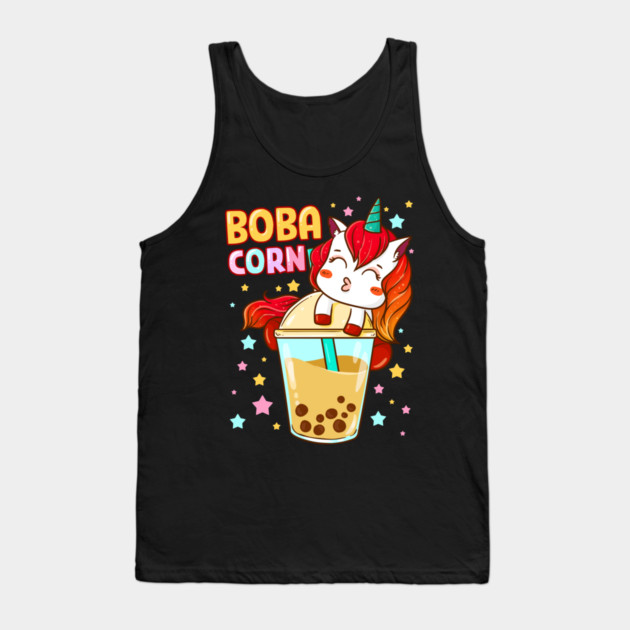 Boba Tea Bubble Tea Cute Kawaii Unicorn Gift design Tank Top by creative