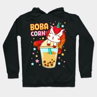 Boba Tea Bubble Tea Cute Kawaii Unicorn Gift design Hoodie