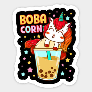 Boba Tea Bubble Tea Cute Kawaii Unicorn Gift design Sticker