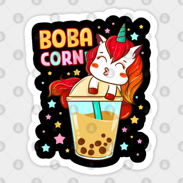 Boba Tea Bubble Tea Cute Kawaii Unicorn Gift design Sticker by creative