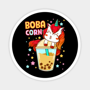 Boba Tea Bubble Tea Cute Kawaii Unicorn Gift design Magnet