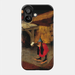 DEMON BIRD WITH ICE SKATES IN THE DARK  Detail from Triptych of the Temptation of St. Anthony by Hieronymus Bosch Phone Case