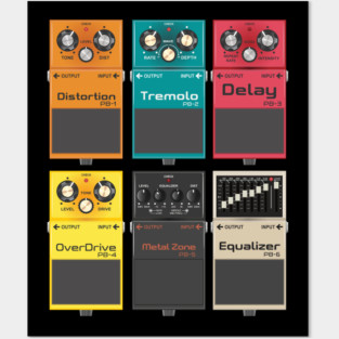 Guitar Effects Pedal (Pedal Board) Posters and Art