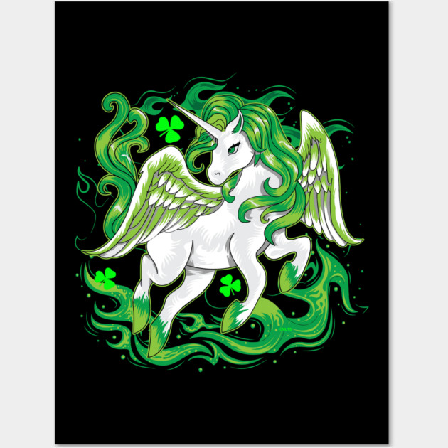 Irish Unicorn Saint Patrick Day Wall Art by creative