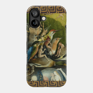 Garden of Earthly Delights ,Paradise, Birds and Animals Detail by Hieronymus Bosch Phone Case