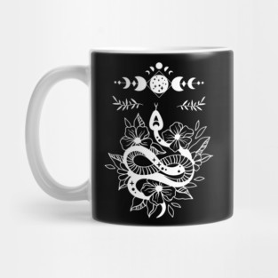 Aesthetic Halloween Snake Lover Moon Creepy Witchy Mug