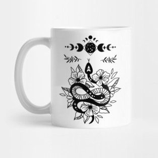 Aesthetic Halloween Snake Lover Moon Creepy Witchy Mug