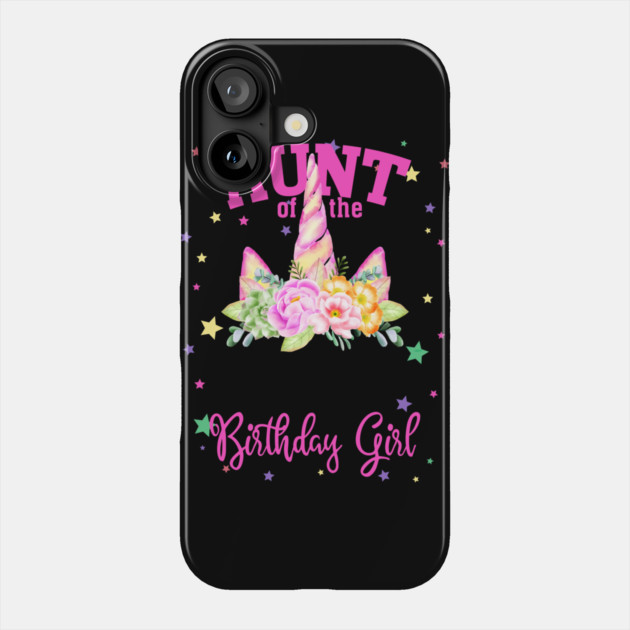 Aunt of the Birthday Girl! Unicorn Face Theme Gift design Phone Case by creative