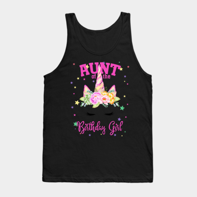 Aunt of the Birthday Girl! Unicorn Face Theme Gift design Tank Top by creative