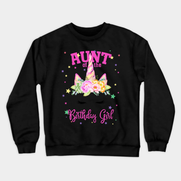 Aunt of the Birthday Girl! Unicorn Face Theme Gift design Crewneck Sweatshirt by creative