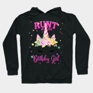 Aunt of the Birthday Girl! Unicorn Face Theme Gift design Hoodie