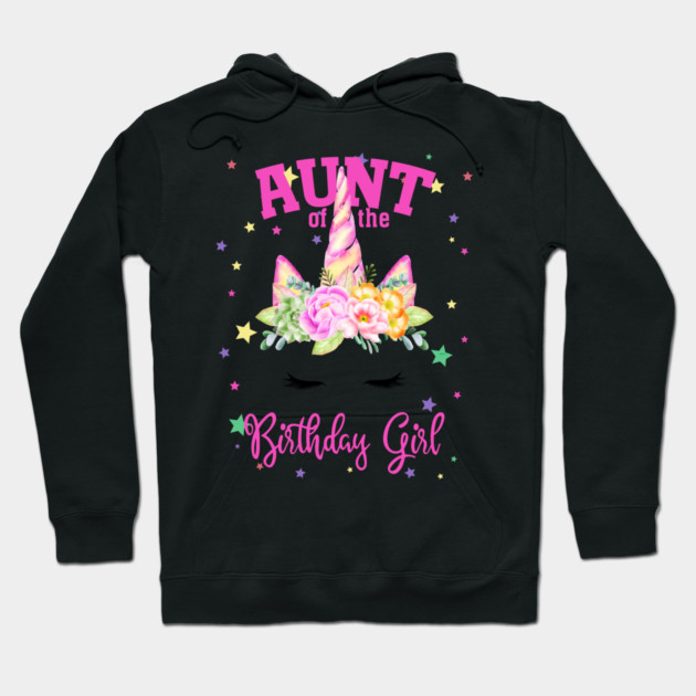 Aunt of the Birthday Girl! Unicorn Face Theme Gift design Hoodie by creative
