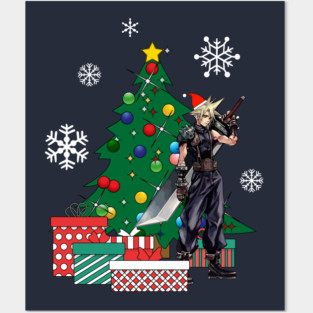Cloud Strife Around The Christmas Tree Final Fantasy Posters and Art