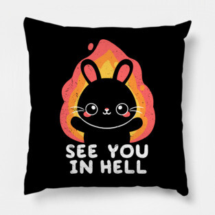 bunny see you in hell Pillow