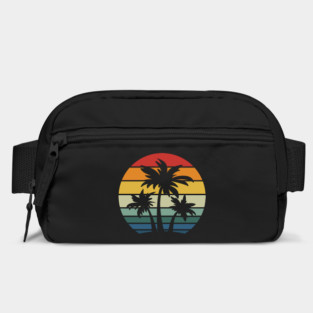 Retro 80s and 90s Beach Style Palm Trees with Sunset Bag