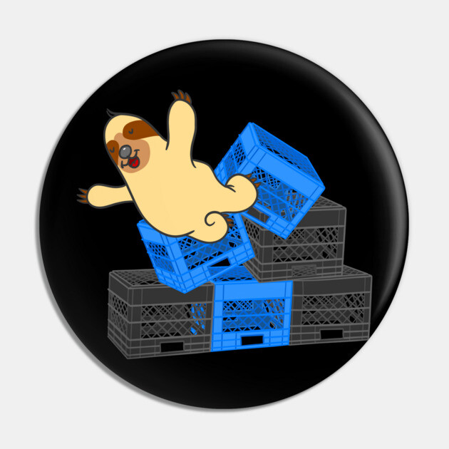 Funny Sloth Falling Milk Crate Challenge Pin by belownormal