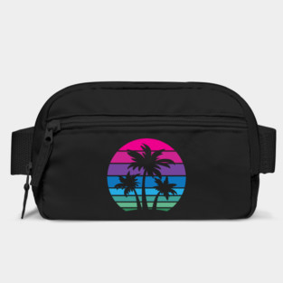 Retro 80s and 90s Tropical Beach Style Palm Tree Sunset Design Bag