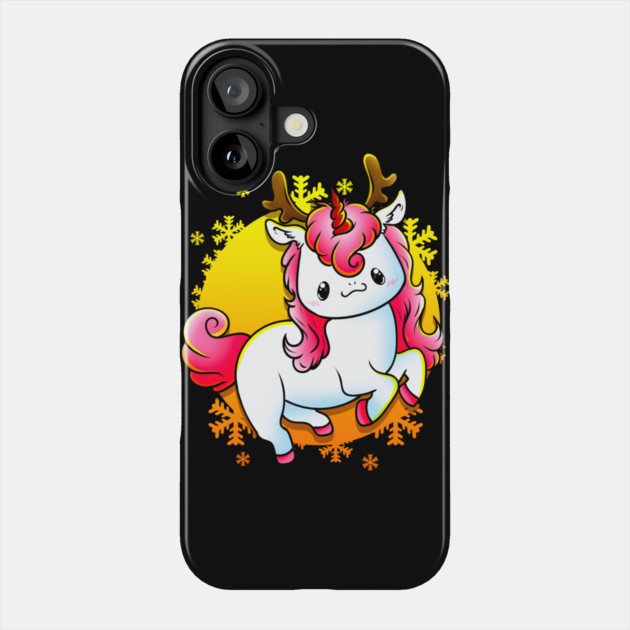 Kawaii Xmas Unicorn Funny Humor Phone Case by creative