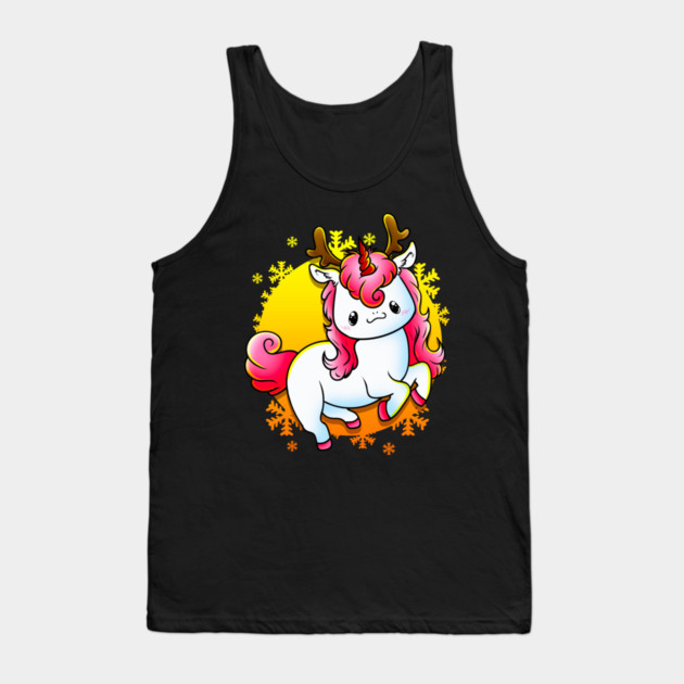 Kawaii Xmas Unicorn Funny Humor Tank Top by creative