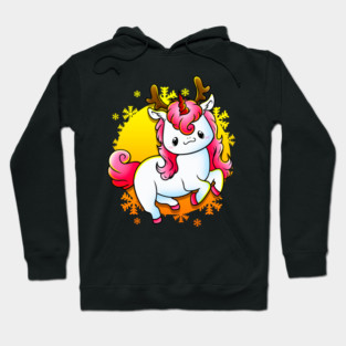 Kawaii Xmas Unicorn Funny Humor Hoodie