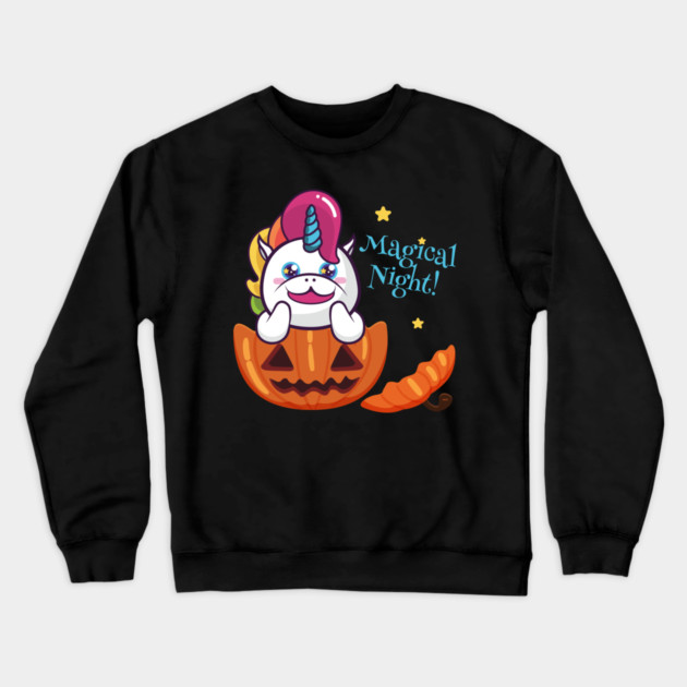 Magical Night! Halloween Unicorn Shirt Gifts Crewneck Sweatshirt by creative