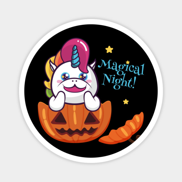 Magical Night! Halloween Unicorn Shirt Gifts Magnet by creative