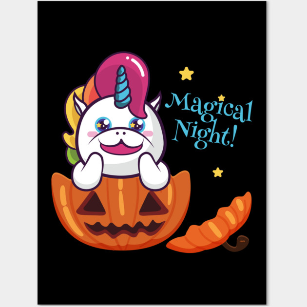 Magical Night! Halloween Unicorn Shirt Gifts Wall Art by creative