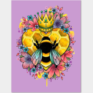 Queen Bee Watercolor by Lorna Laine Posters and Art
