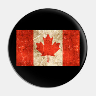 Vintage Aged and Scratched Canadian Flag Pin