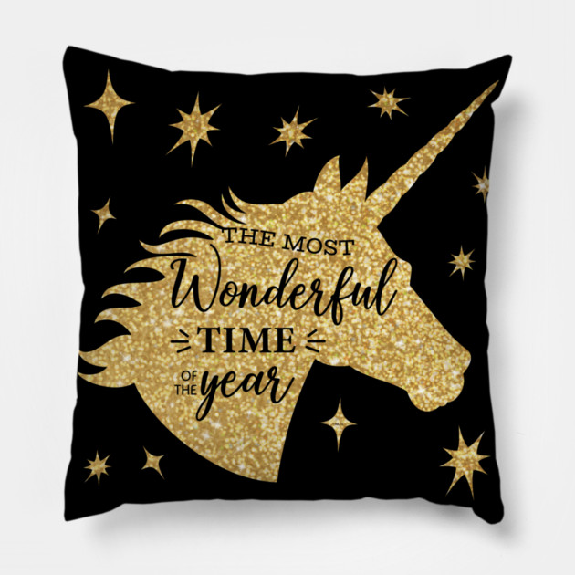 Christmas Unicorn Most Wonderful time T-Shirt Tee Gift The most Wonderful time of the year Unicorn Shirt Pillow by creative