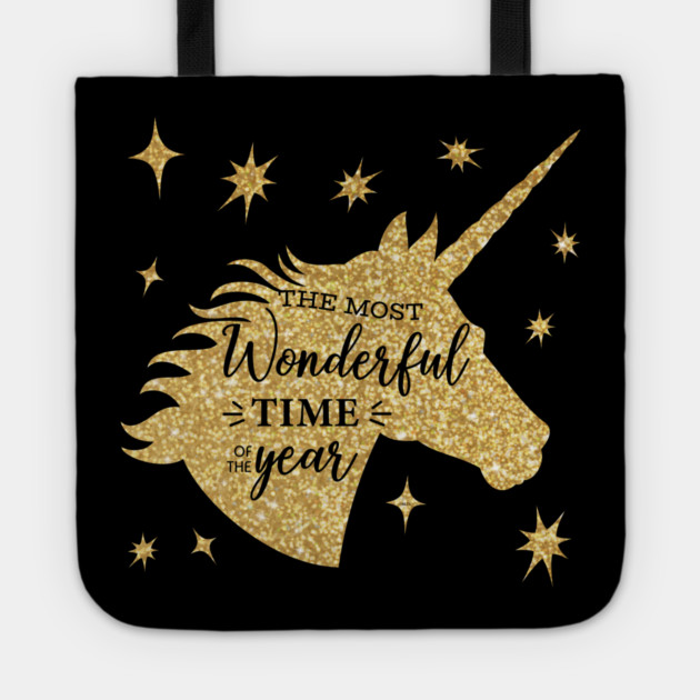 Christmas Unicorn Most Wonderful time T-Shirt Tee Gift The most Wonderful time of the year Unicorn Shirt Tote by creative