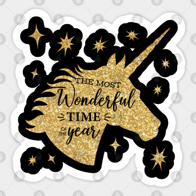 Christmas Unicorn Most Wonderful time T-Shirt Tee Gift The most Wonderful time of the year Unicorn Shirt Sticker by creative