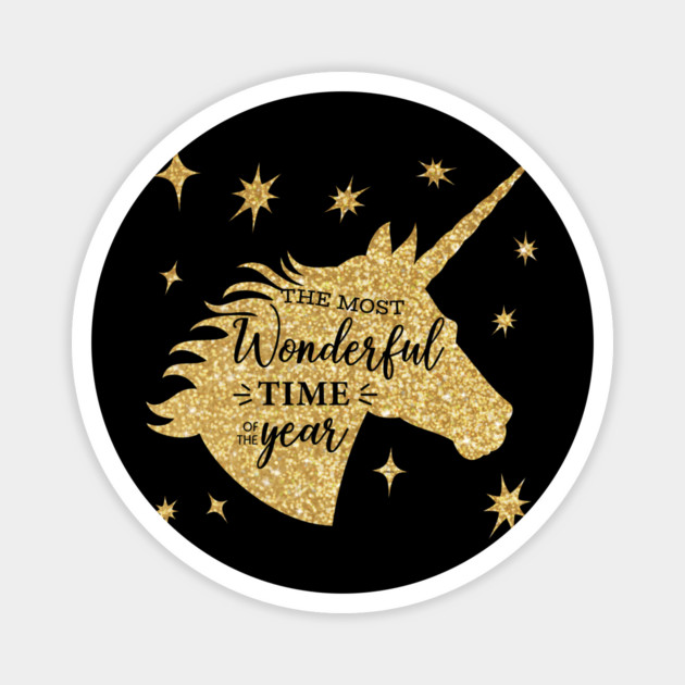 Christmas Unicorn Most Wonderful time T-Shirt Tee Gift The most Wonderful time of the year Unicorn Shirt Magnet by creative