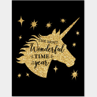 Christmas Unicorn Most Wonderful time T-Shirt Tee Gift The most Wonderful time of the year Unicorn Shirt Posters and Art