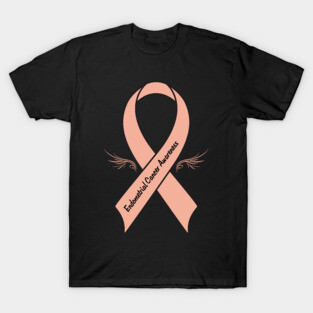 Endometrial Cancer Ribbon of Hope with Wings T-Shirt