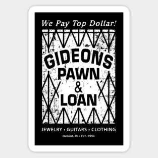 Gideon's Pawn & Loan Window Magnet