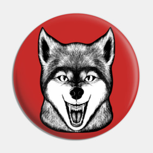 Snarling Wolf - Lined Pin