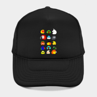 8bit parrots pattern Hat