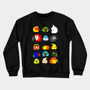 8bit parrots pattern Crewneck Sweatshirt