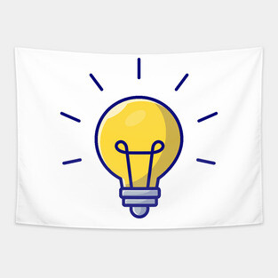 Lightbulb Idea Cartoon Vector Icon Illustration Tapestry