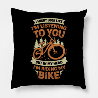 Downhill Mountain Biking Bike Mountainbiker Gift Pillow