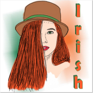 Emerald Muse: Irish Pride in Portrait Posters and Art