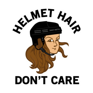 Hockey Helmet Hair Don't Care Brunette T-Shirt